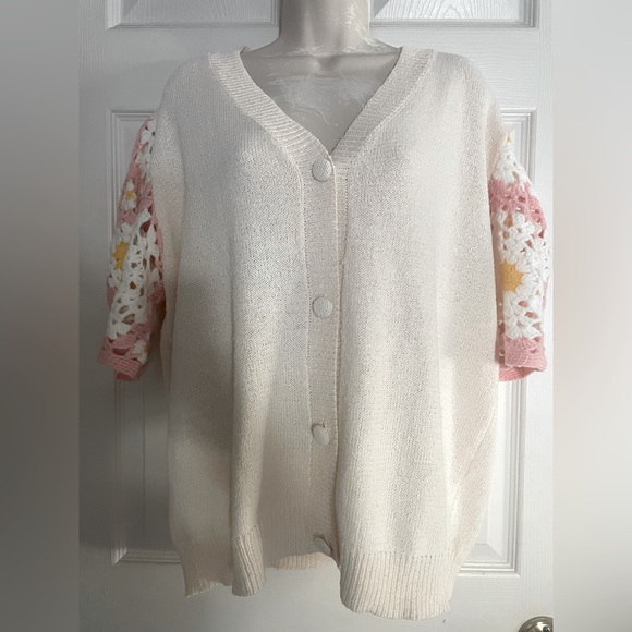 Bibi Crochet Sleeve Sweater Size XL - Picture 1 of 5